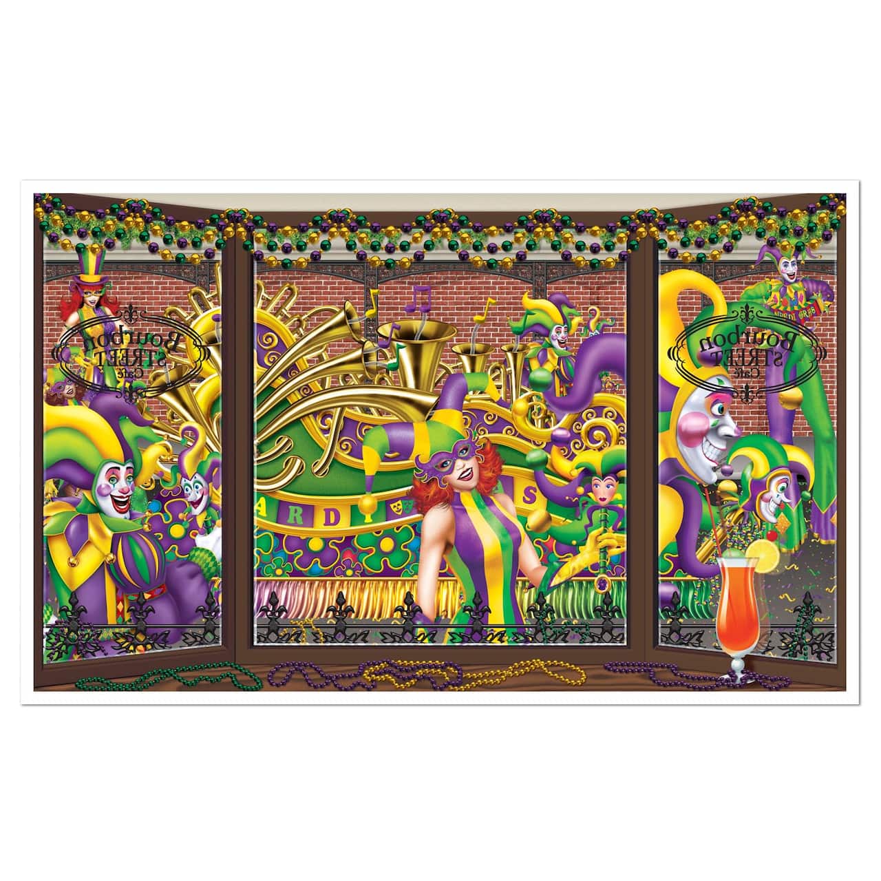Beistle 3ft x 5ft Mardi Gras Insta-View Decoration